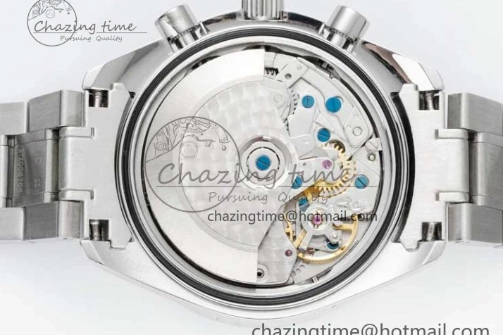 0720 Cozy Speedmaster Racing Master SS HKF Best Edition Black White Dial on SS Bracelet A 7807